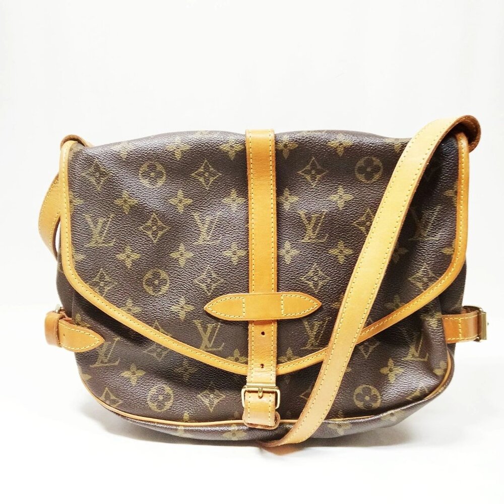Authentic Louis Vuitton Saumur 30 Brown Monogram Crossbody Bag mn545-021626